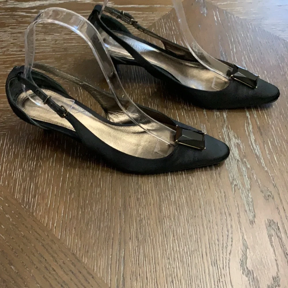 J. Crew Collection cloth jewel pointed sling back pump heel Size 6